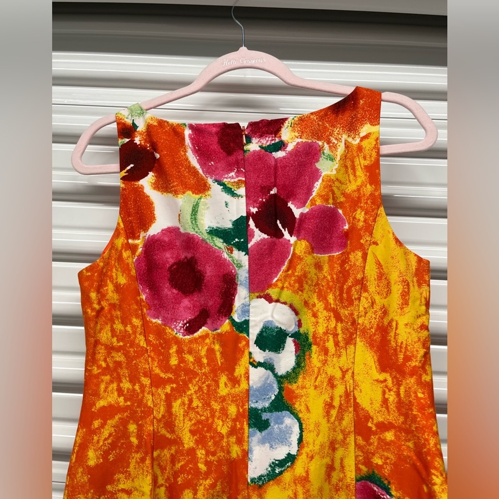 Jones New York Orange and Pink Sheath Dress Size 6 - Picture 3 of 6